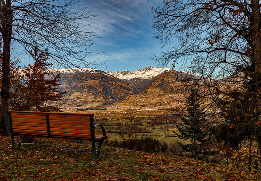  Herbstbank Blick auf Schobergruppe