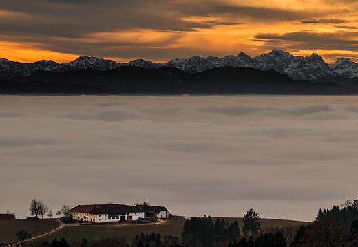Sonnenuntergang an den Kalkalpen