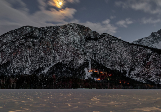 Mondlicht über Leisacher Rodelbahn